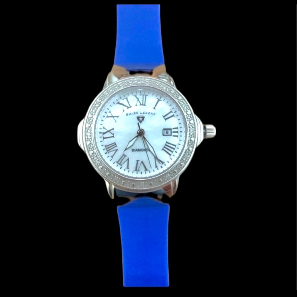 Diamond South Beach Watch Royal Blue NWT Swiss Legend - Picture 3 of 8